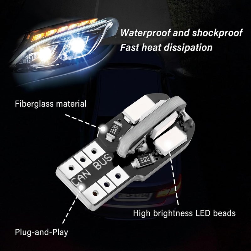 Stacool 10PCS T10 Interior Car Lights,12V Super Bright T10 LED Bulb for Map Lights,Reading Lights,License Plate Lights,Universal 5630 8SMD Car LED Lights Car Accessories for Most Cars (Red) - Image 4